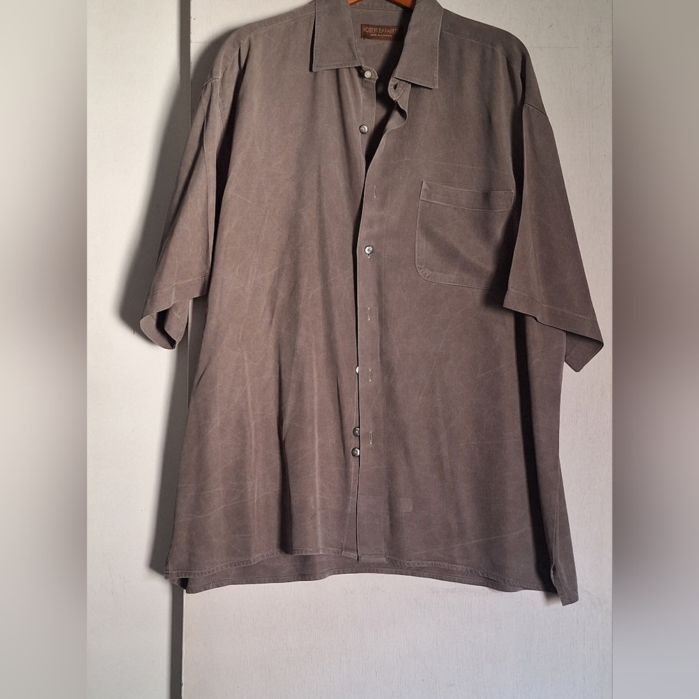 Robert Barakett Casual Gray Button-Down Shirt